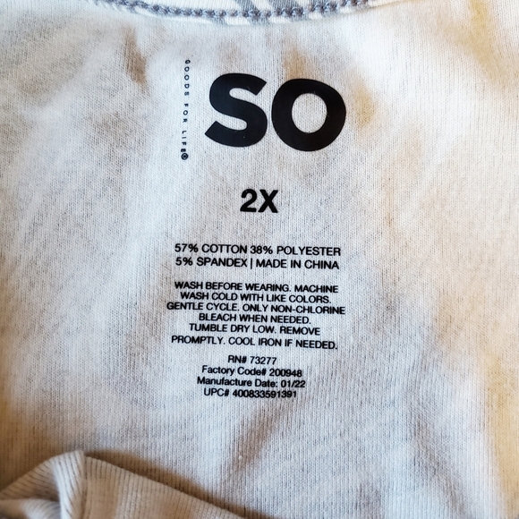 SO | Short Sleeve Seamed Tee in Gray Marble sz 2X - Picture 6 of 8